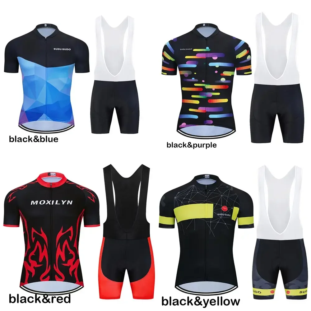 

Moxilyn 2024 Pro Team Cycling Jersey Set Cycling Clothing Bike Jersey Ropa Quick Dry Mens Bicycle Summer 9D GEL Pad Bike Shorts