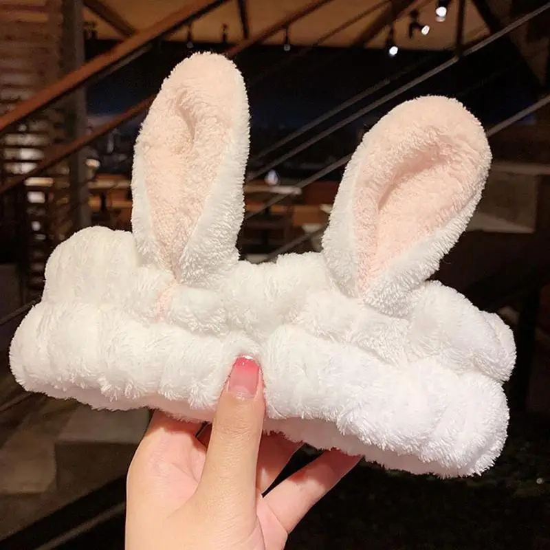 Spa Hair Band Wash Face Hair Holder Hairbands Soft Cotton Bow Rabbit Ears Headband For Women Girls Fashion Hair Accessories