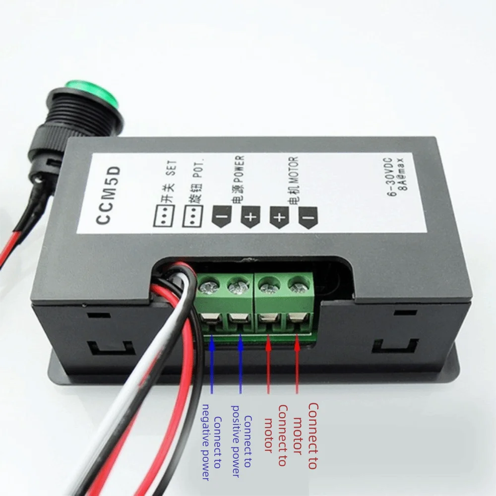 6V-30V Input DC Motor Speed Controller 0.56in LED Display 8A Rating Digital Display Controller Rotary Switch PWM Control
