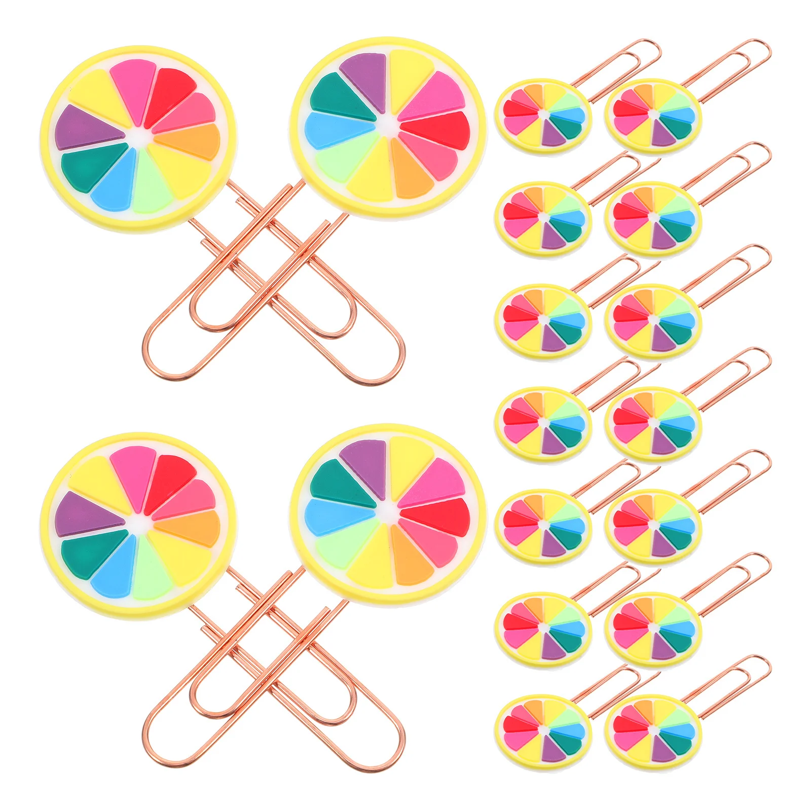 20pcs Fruit Bookmarks Metal Pvc Paper Clips Small Unique Shaped For Office School File Document Clips Creative Reading