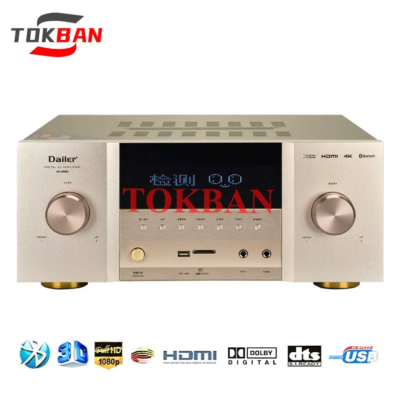 

Tokban AV-888 5.1-channel Power Amplifier Dolby Atmos Optical Coaxial Bluetooth 5.0 HDMI HD 4K HIFI Amplifier Home Theater