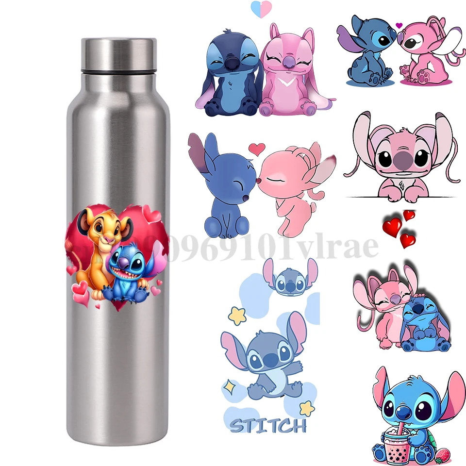 Kawaii Stitch UV DTF Transfer Sticker for Sport Water Bottle Water Cup Stitch Disney UV Transfer Stickers Wrap Transfers Decals