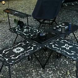 Defthike IGT Magic Cube Table Wild Road Feige Co Branded Outdoor Camping Folding Splicing Aluminum Plate Table Tactical Table