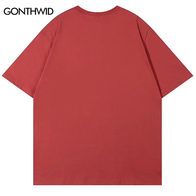 2024 Men T Shirt Streetwear Star Shadow Graphic T-Shirt Hip Hop Oversized Harajuku Tshirt Cotton Unisex Tops Tee Black Red White