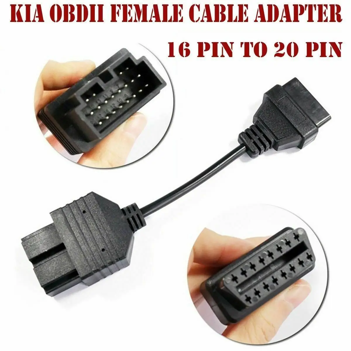 

For KIA 20 Pin To 16 Pin OBD2 obdii OBD 2 II female Diagnostic Tool Scanner Code Reader Adapter Car Connector Cable