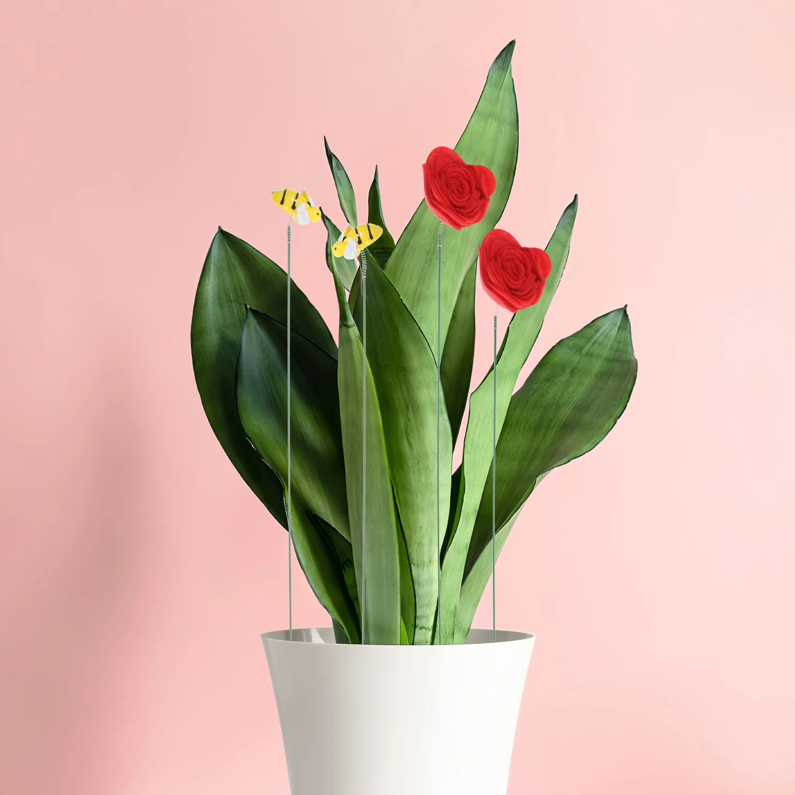 

1 Set 3D Decor Resin Stake For Outdoor Yard Flower Pot Decoration Artificial Flower Bee Ornament Garden Stakes Patio