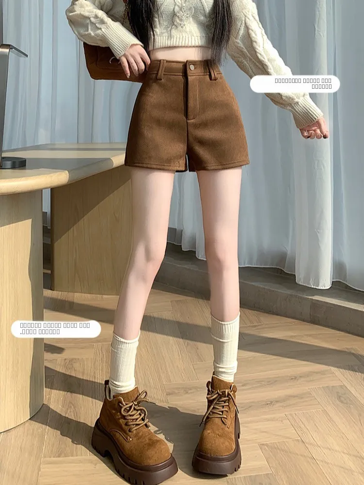 Pantaloni a Vita Alta in Pelle da Donna, Gamba Larga a Linea A, Stagione Autunnale, Effetto Snellente, Vestibilità Comoda, Pantaloni Casual per il Lavoro