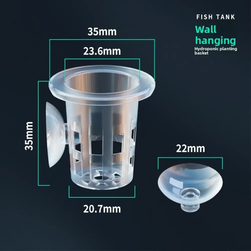 10Pcs Transparent Plant Hydroponic Pot Plastic with Suction Base Water Grass Growth Pots Aquarium Planting Cups - view 6