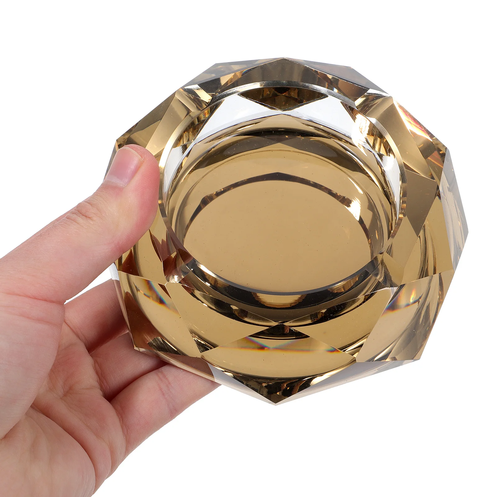 

Vintage Crystal Cigarette Ashtray Glass Durable Desktop Holder Practical Safe Smoking Accessory Home Decoration