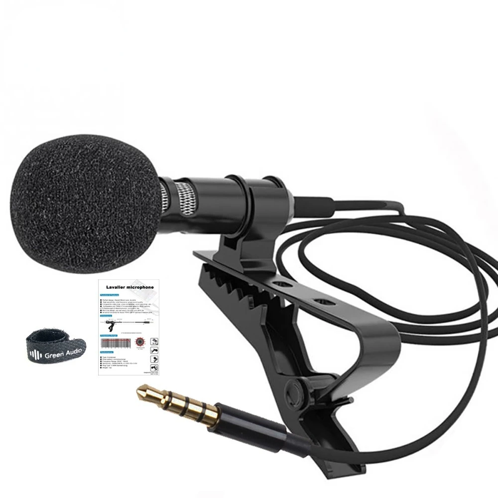 Lavalier Microphone For Computer,  Mobile Phone Recording Mic Portable Interview Microphones