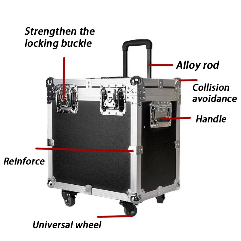 Pull Rod Toolbox Aluminum Alloy Multi-layer Toolbox with Wheels Multifunctional Portable Tool Case Safe Hard Case Storage Box