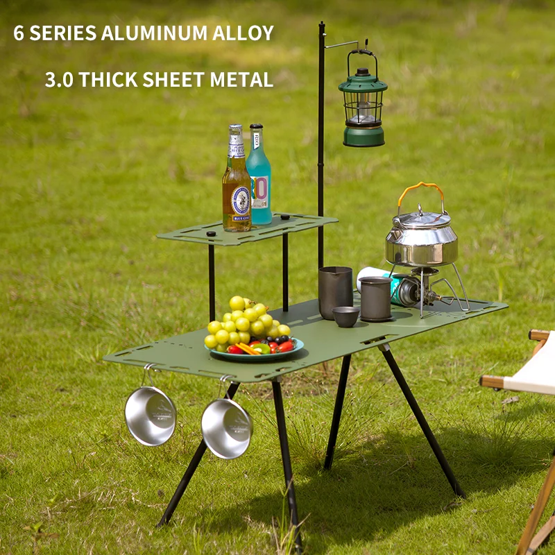 WILD JOURNEY-Multifunctional Folding Table, Portable Folding Table, Lightweight, Aluminum, ALLOY, Light, Military Style