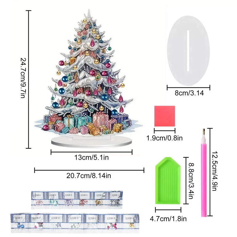 Peinture Diamant de Noël pour Décoration de Table, Ornement de Bureau