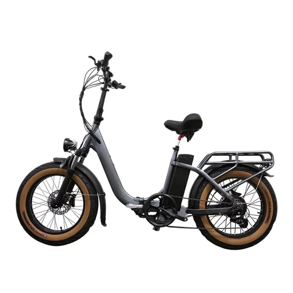 

750W 48V 15AH Lithium Battery 20 Inch Fat Tire Aluminum Alloy 7 Speed Step Through Adult Electric Bike LED Display Folding EBike