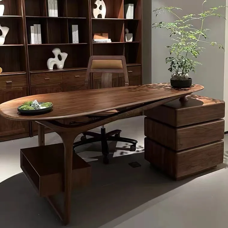 

Customizable new Chinese solid chair combination special-shaped ash wood tea table table