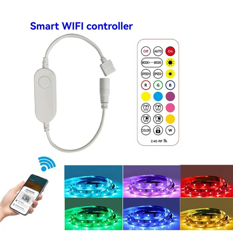 

ABUL-2X Homekit RGB Smart LED Light Strip Controller For Homekit 12V Voice Control With 2.4G Remote Control
