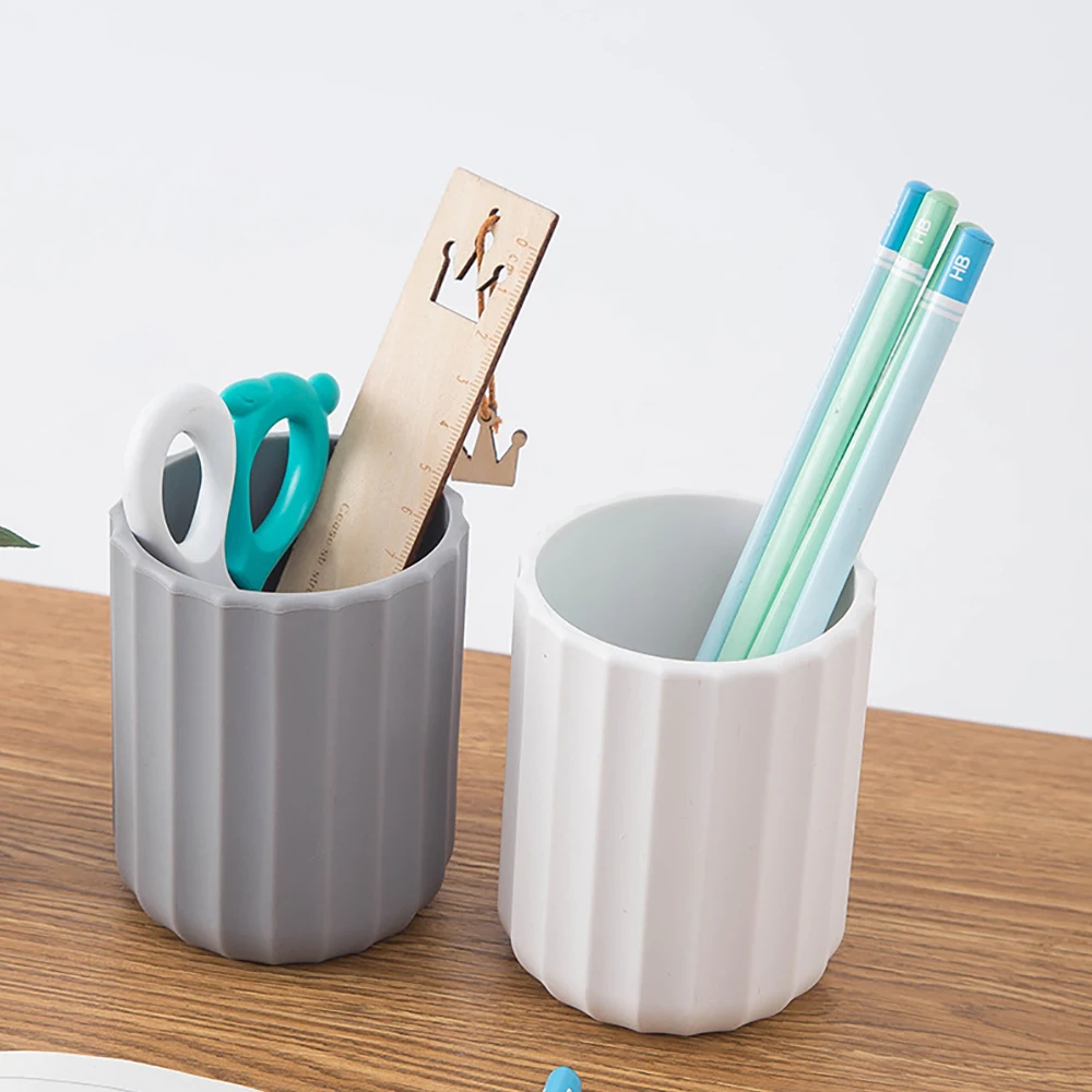 حامل قلم من السيليكون بسيط بلون حامل قلم سطح المكتب منظم سطح المكتب حامل قلم قرطاسية الطالب