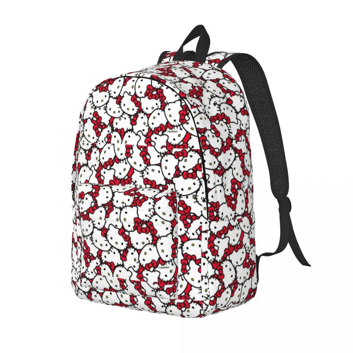 Custom Hello Kitty Pattern Travel Canvas Backpack Women Men School Laptop Bookbag Cartoon College Student Daypack Bags