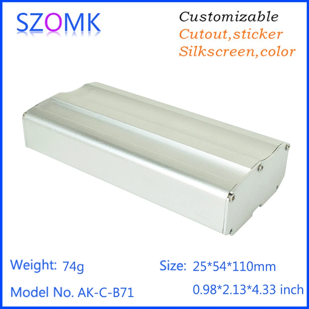 Hot selling szomk aluminum box for electronic project (1Pcs)25*54*110mm wall mounting enclosure, electronics enclosure