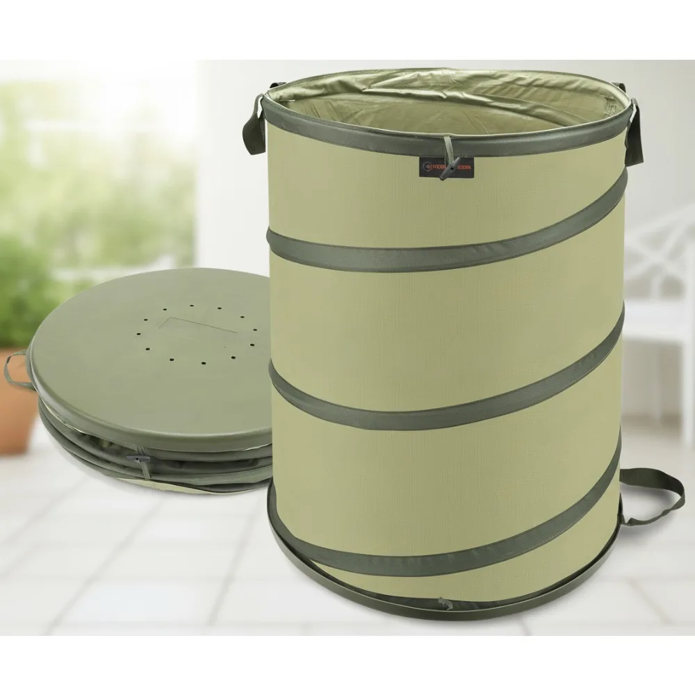 

45 Gallon Collapsible Garden Bag with Hard Bottom - Portable Yard Waste Container for Camping & Outdoor Use
