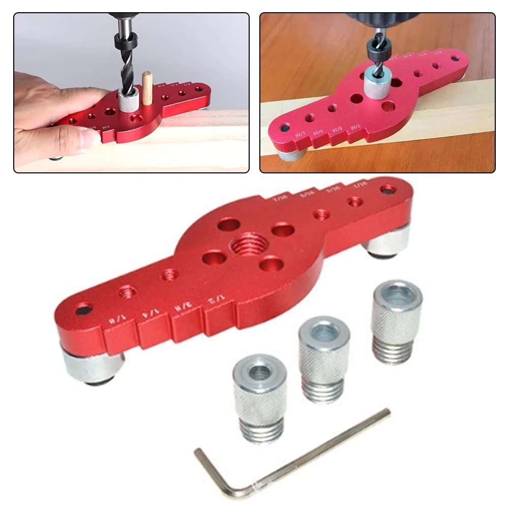 

Drilling Doweling Jig Kit Punching Machine Centring Tool 141*46*53mm Doweling Jig DIY Furniture Production Easy Setup