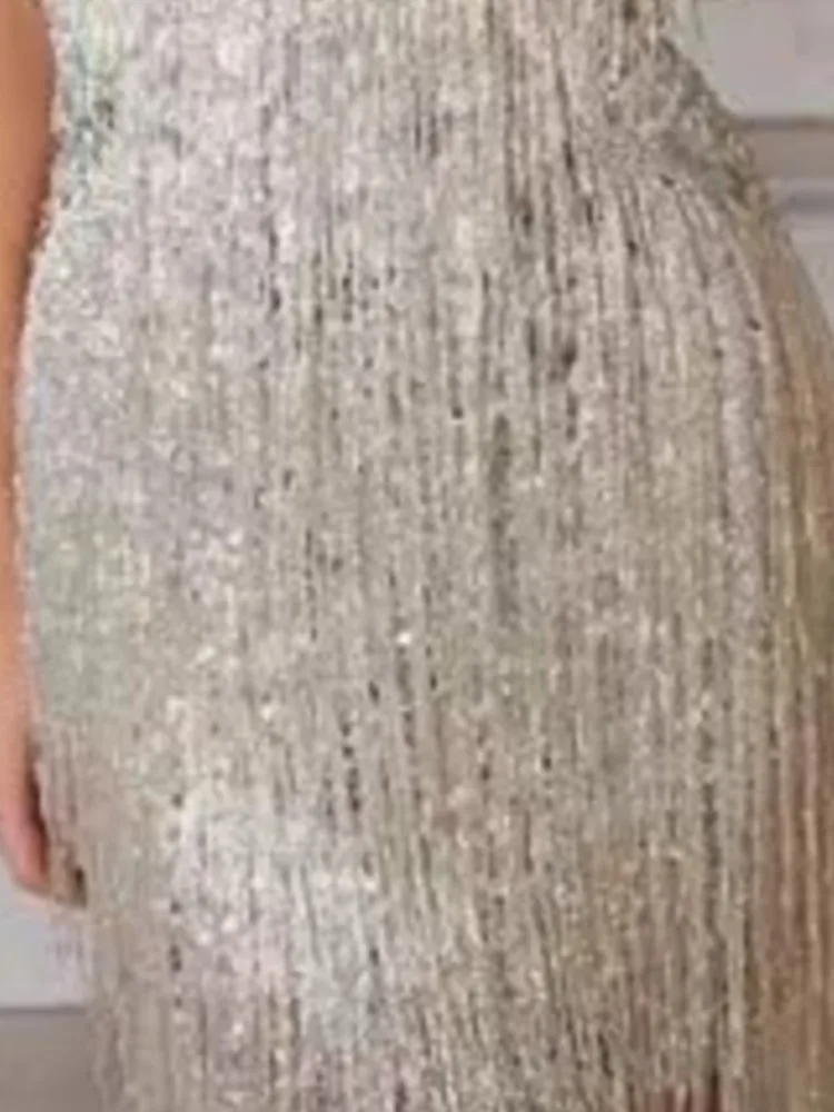 Sukienki z cekinami i frędzlami dla seksownych kobiet, seksowna sukienka mini bez rękawów z dekoltem w serek, modna, elegancka sukienka na imprezę, studniówkę, vestidos, nowość na lato.
