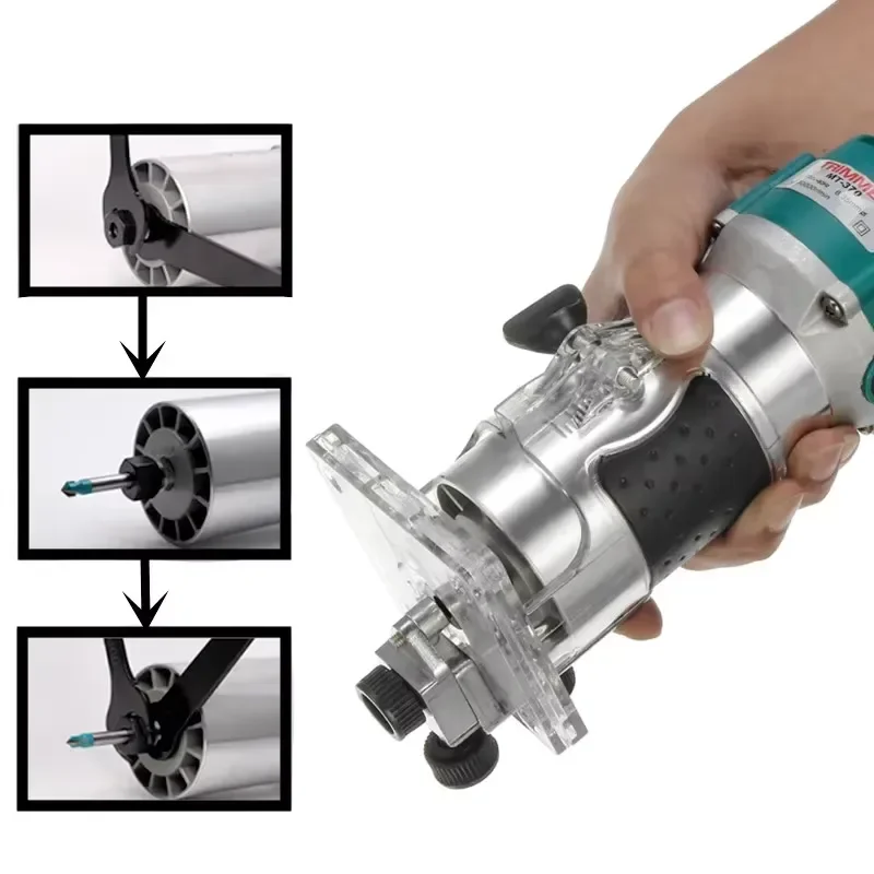 Electric Woodworking Cutter Set 15 Pieces 1/4 Inch Chuck Drill Bit 600W 110/220V for Laminate Milling Engraving 30000RPM