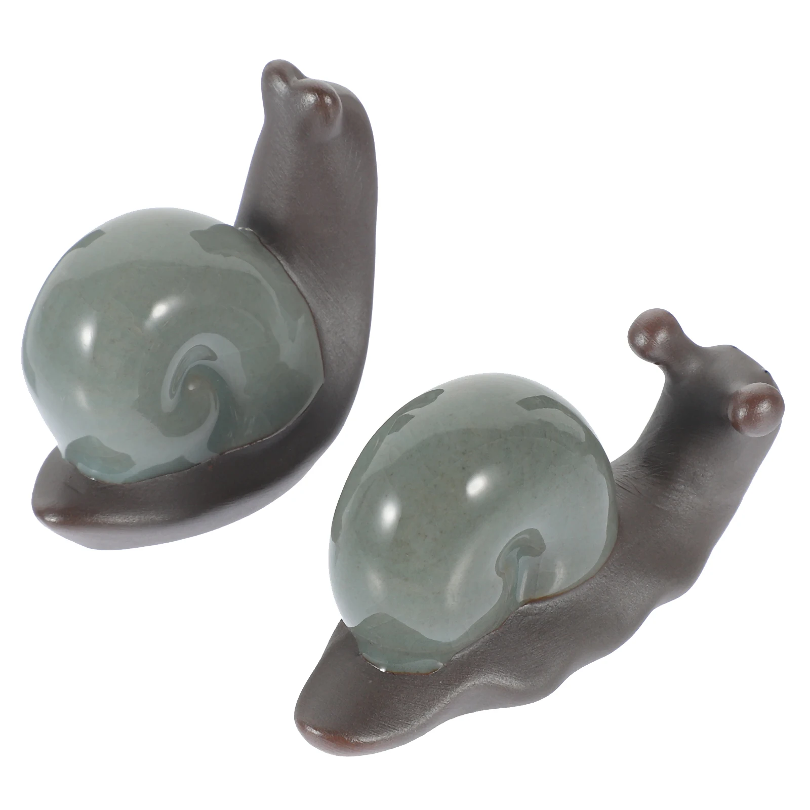 

2pcs Ceramic Retro For Tea Table Desktop Home Decoration Vintage Home Decor Style Snail Snail Ornament