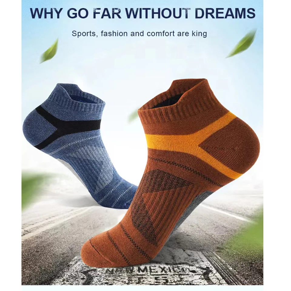 5 Paar hochwertige Socken für Herren, Sommer, Outdoor, lässig, Baumwollsocken, kurze, atmungsaktive schwarze Söckchen, Laufen, Sportsocken, Größe 38–45 – Detail 2