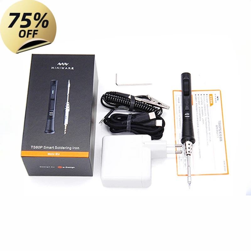 MINIWARE TS80P Mini Smart Portable Digital Soldering Iron Tool: OLED Display and Adjustable Temperature