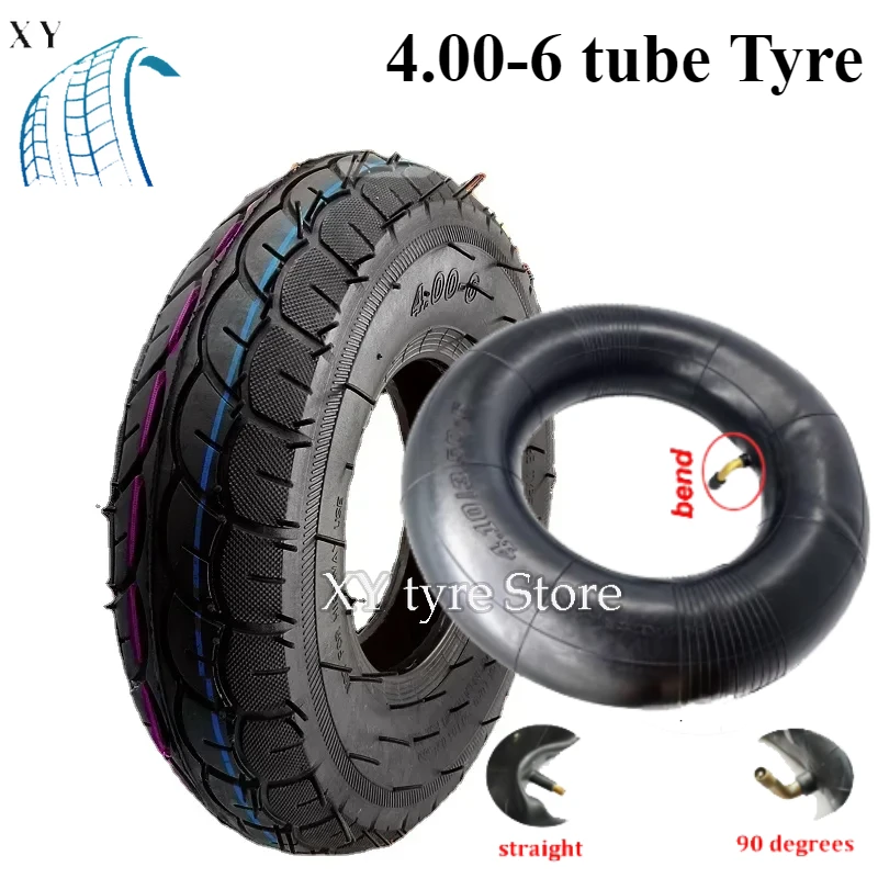 Neumático 4,00-6 4,00-6 válvula recta/doblada neumático exterior de tubo interior para carrito Go Kart vehículo eléctrico neumático de Scooter eléctrico
