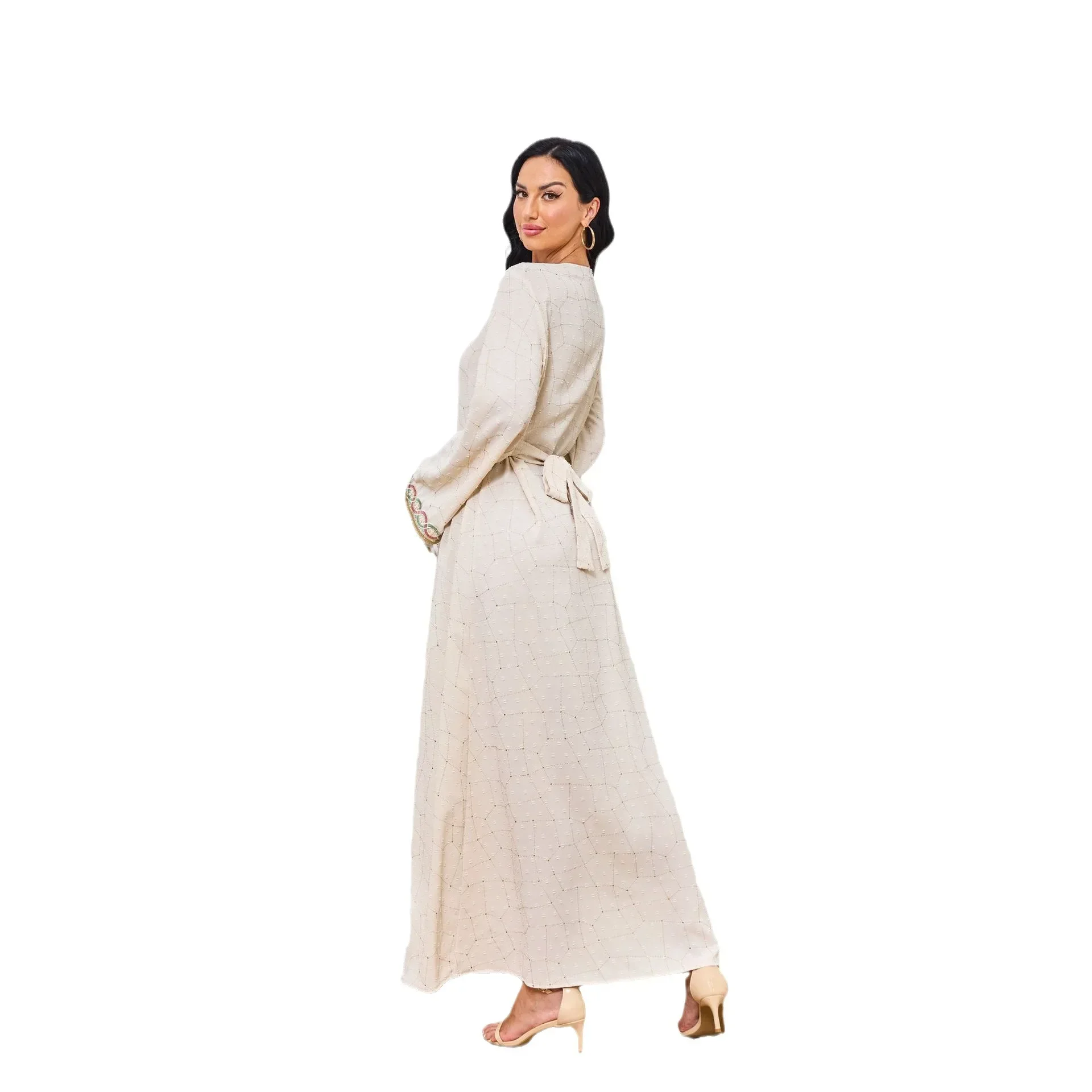 Abayas for Women Embroidery Long Dress Muslim Abaya Dresses Women Evening Party Dress Elegant Belted Abaya Morocco Caftan Abayas