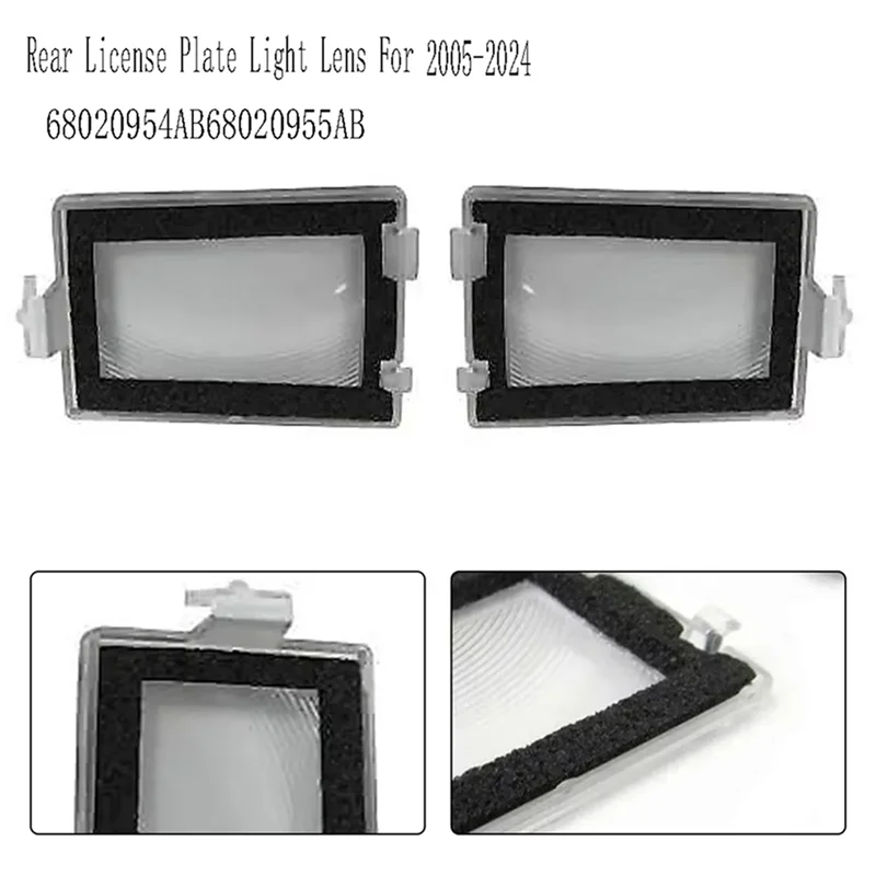 

Premium 1 Pair Rear License Plate Light Lens For Jeep For Grand For Cherokee 2005-2024 68020954AB68020955AB