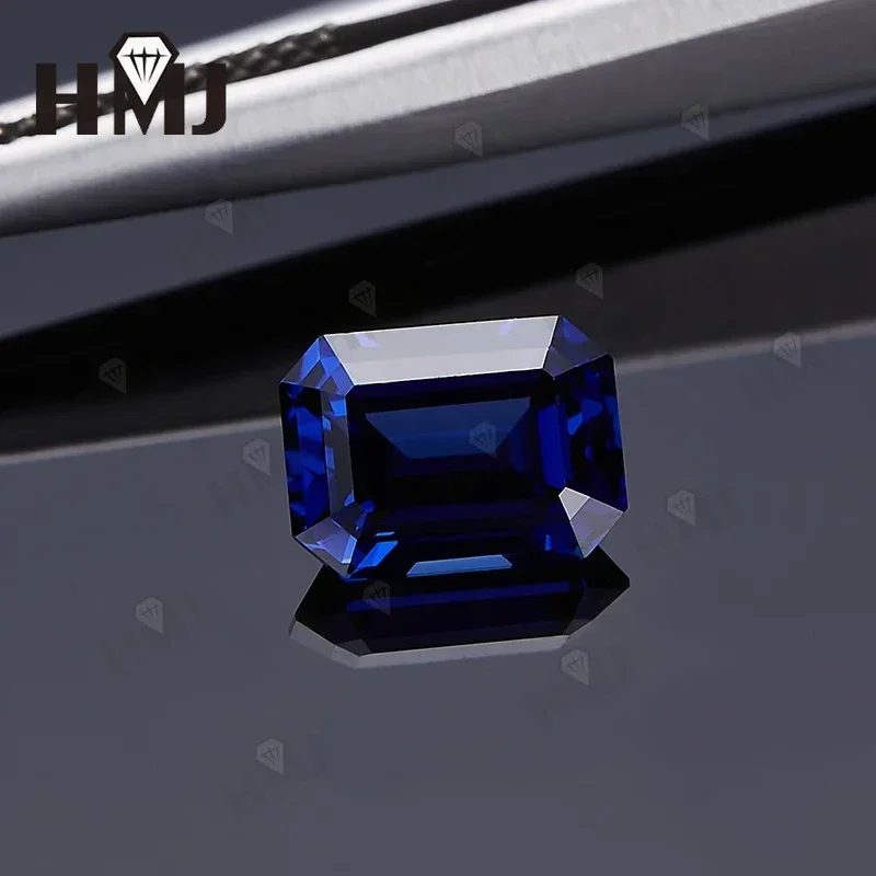 Lab Grown Sapphire Brilliant Emerald Cut Royal Blue Stone with AGL Certificate for Charms Diy Jewelry Making Selectable