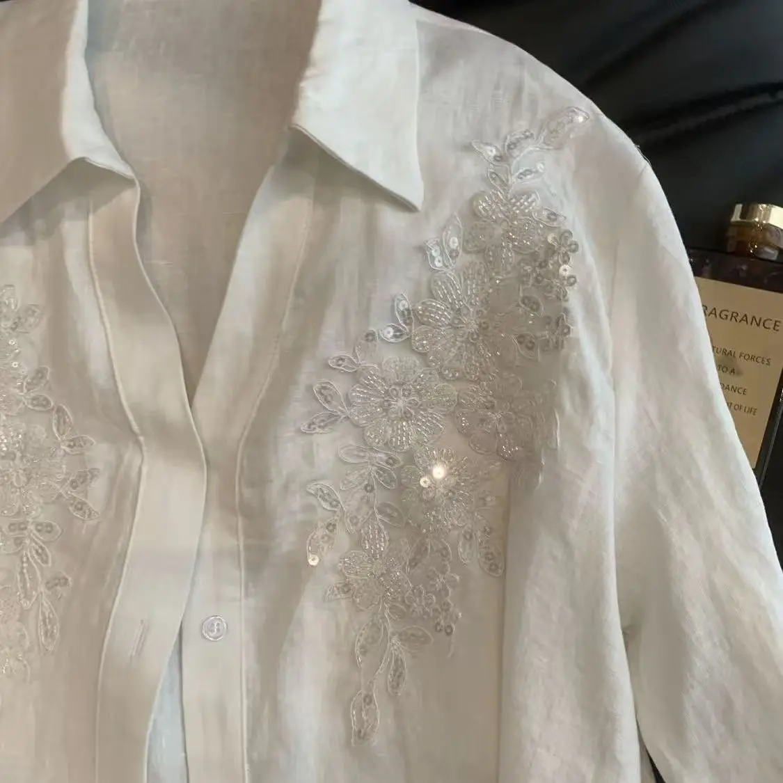 เสื้อเชิ้ตสไตล์เกาหลีประดับเลื่อม แขนยาว ดีไซน์ยุค 2000 สไตล์ Coquette Gyaru ทรงโอเวอร์ไซส์ สำหรับผู้หญิงช่วงฤดูใบไม้ผลิ