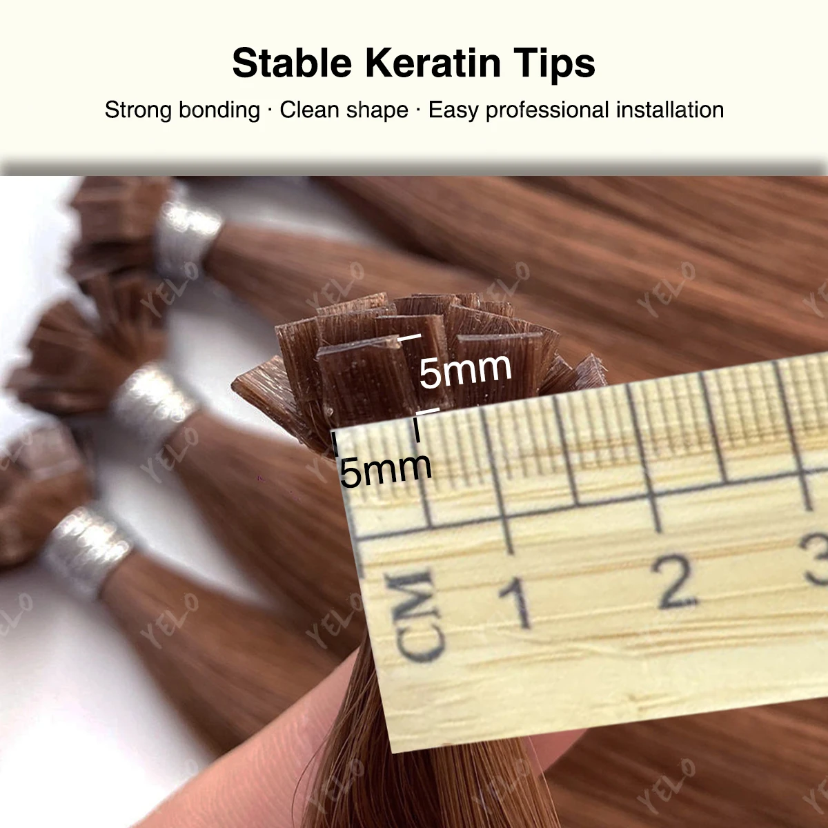 Fusion Mini Flat Tip Bonded Small Size 0.5cm x0.5 cm Tp 100% Remy Human Hair Extensions (1g/stand) Pre Bonded Hair Extensions