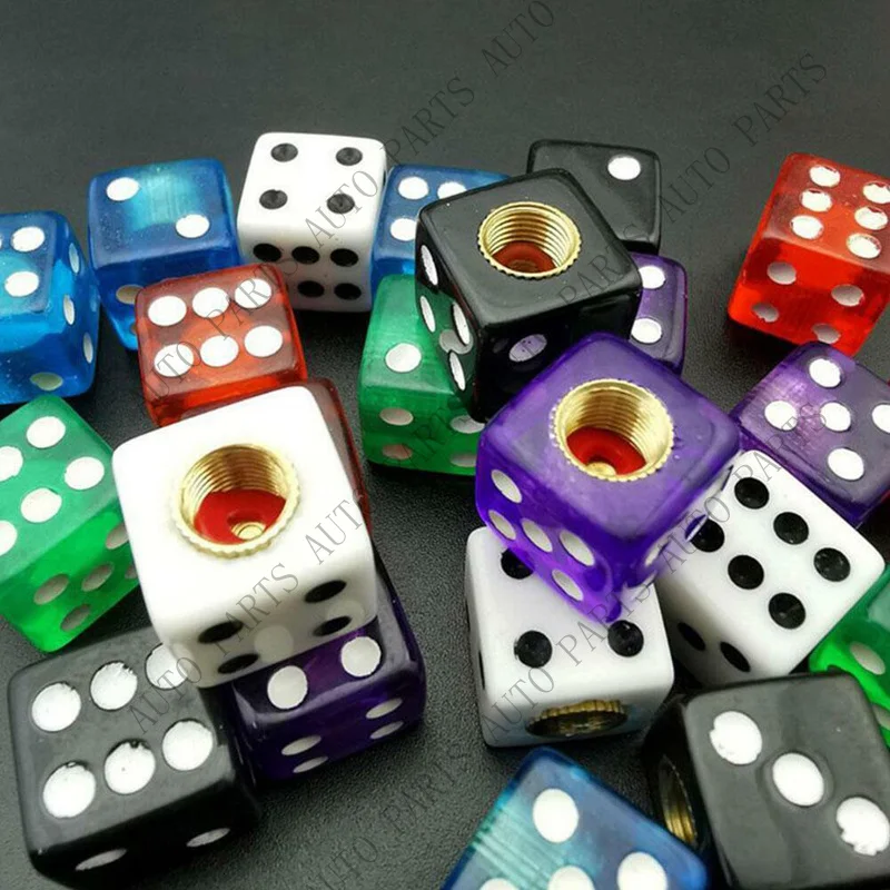 A+ for 4x Dice Wheel Tyre Tire Caps Valve Stems Air Dust Cover Car Truck Bike Accessory view 5