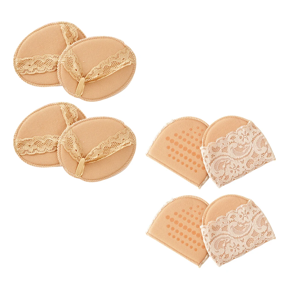 

4Pairs Forefoot Cushions Foot Pain Relief Pads Breathable High Heel Inserts Front Palm Shoe Pads Non-Slip High Heel Insoles