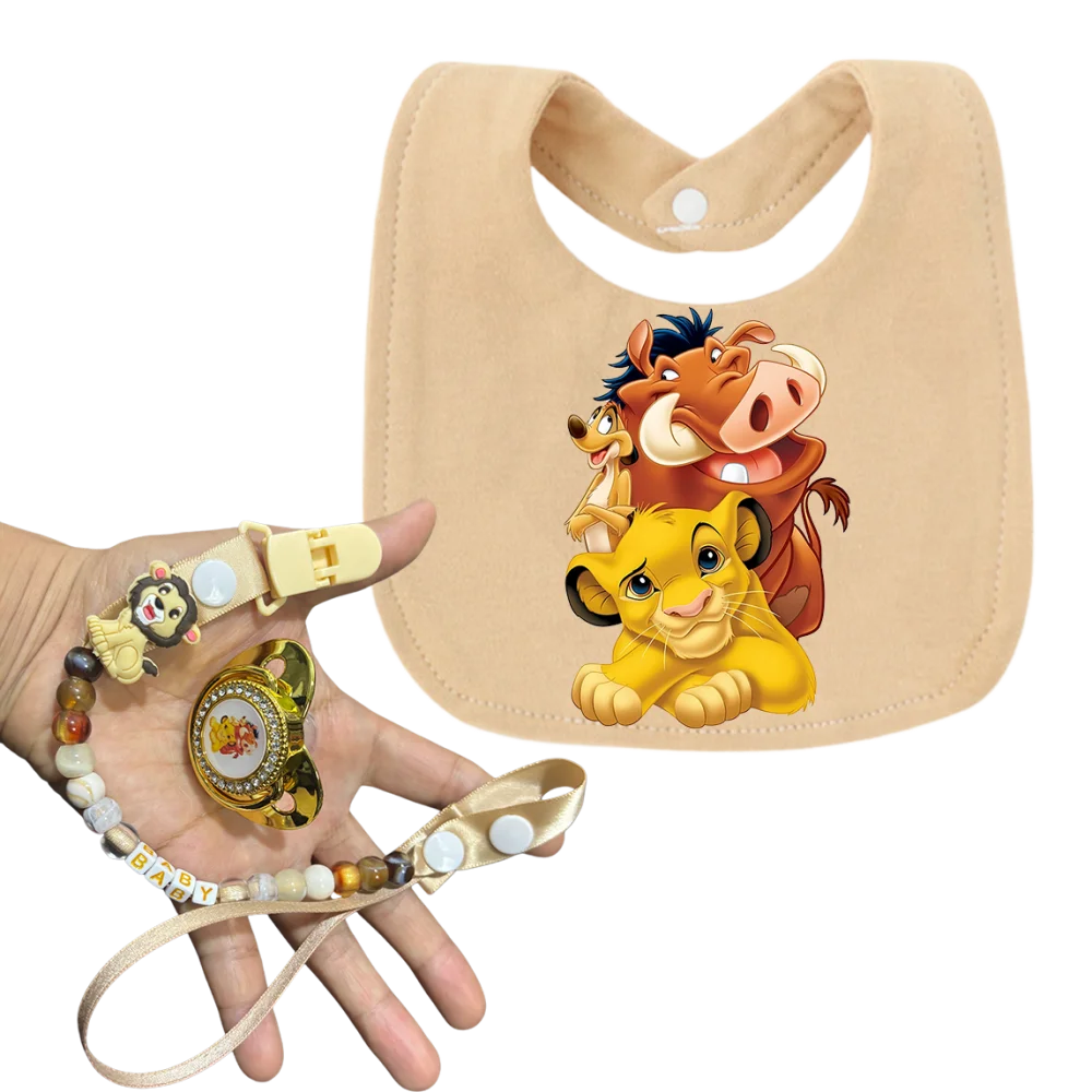 

Kawaii printed newborn bib cute feeding gift with a luxurious baby nipple and a chain-style snap fastener nipple shiny