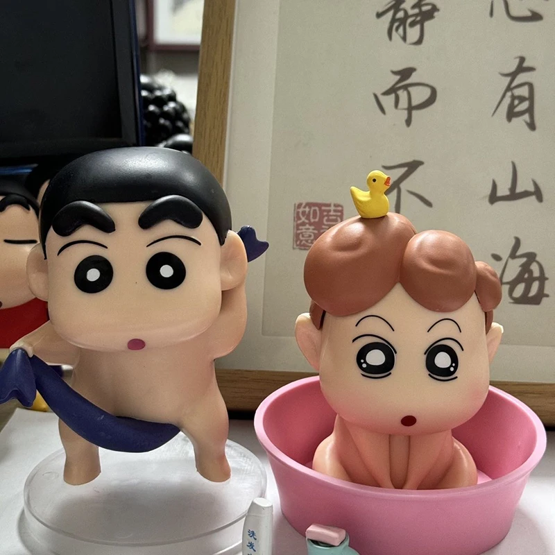 Anime Nohara Himawari Shinnosuke Nohara Bathe Action Figures Crayon Shin-chan Figures 13cm PVC Model Collection Birthday Toys