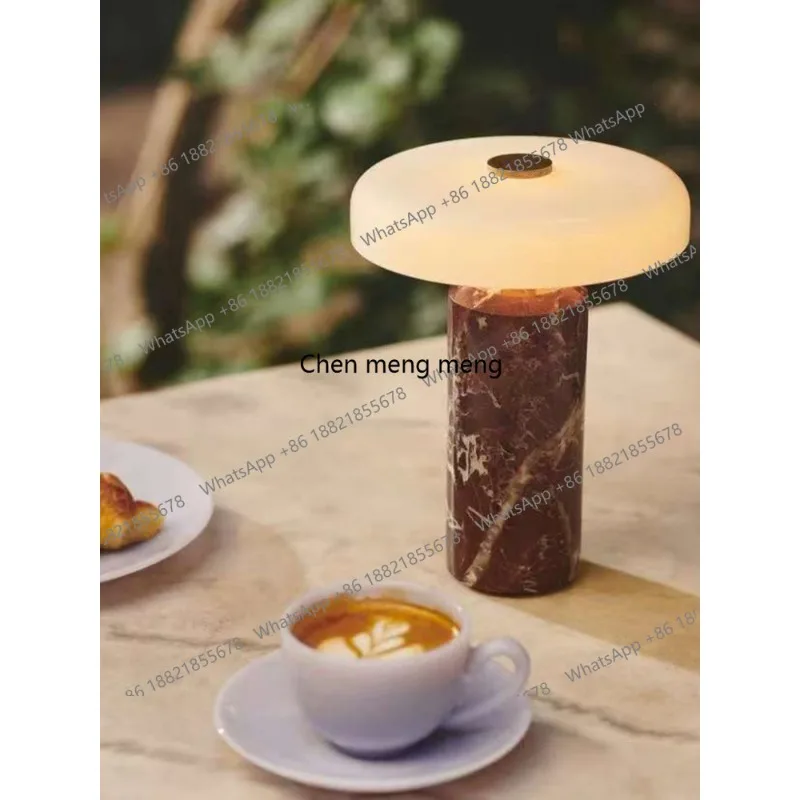 

Nordic retro marble table lamp, high-end feeling, living room side few decorative night lamp, bedroom bedside lamp