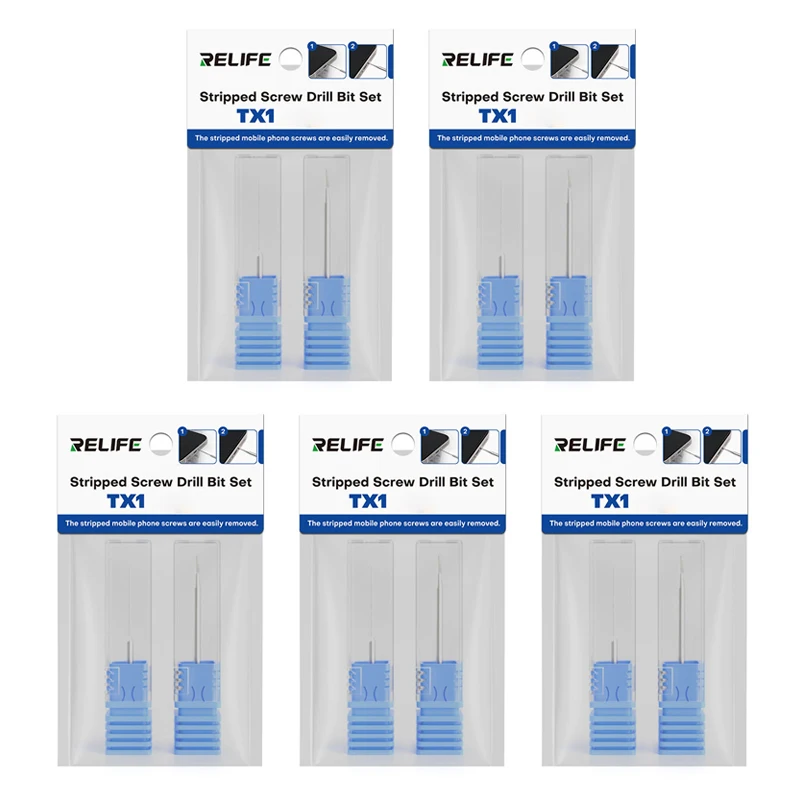 5PCS Sliding Thread Screw Drill Bit Set Quickly Remove The Slipped Screws Phone Repair Tool Alloy Material RELIFE TX1