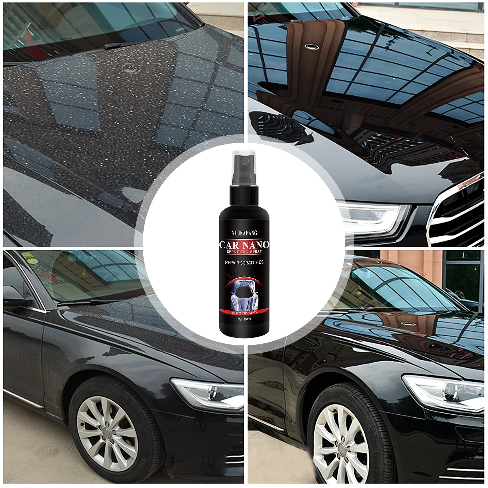 50/100ml Nano Car Scratch Removal Spray Repair Car Detailing Ceramic Coating Glass Plated Crystal Car Polish Paint Care