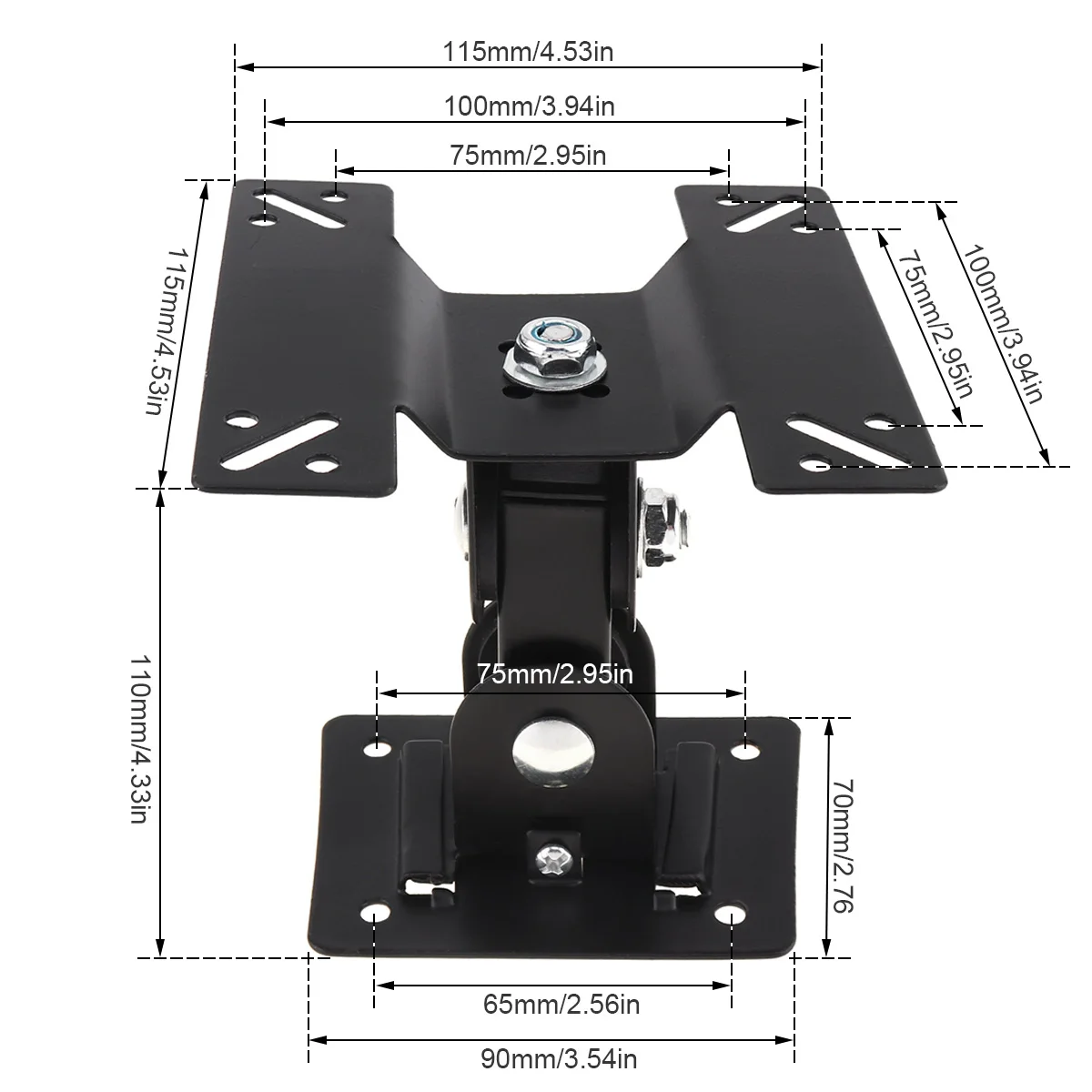 Universal Adjustable TV Wall Mount Bracket Flat Panel 180 Degree Rotation with Small Wrench for 14 - 27 Inch LCD LED Monitor