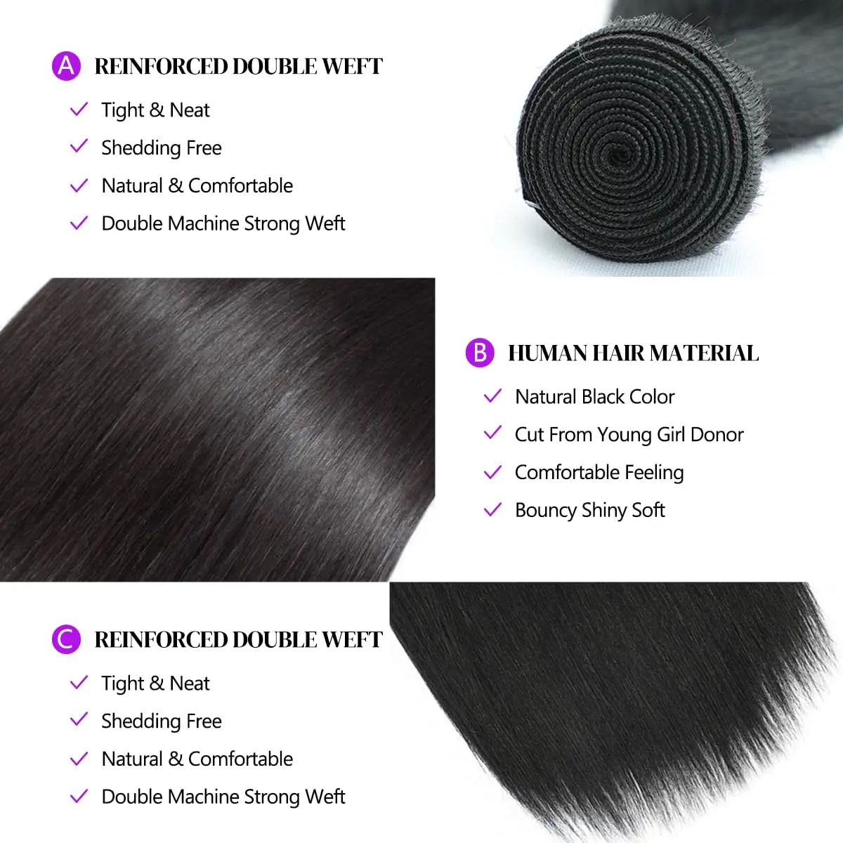 FUGANGXIU-28 Inch Human Hair Bundles with Closure Straight Bundles Human Hair With 4x4 Closure 100% Unprocessed Raw Hair Bundles