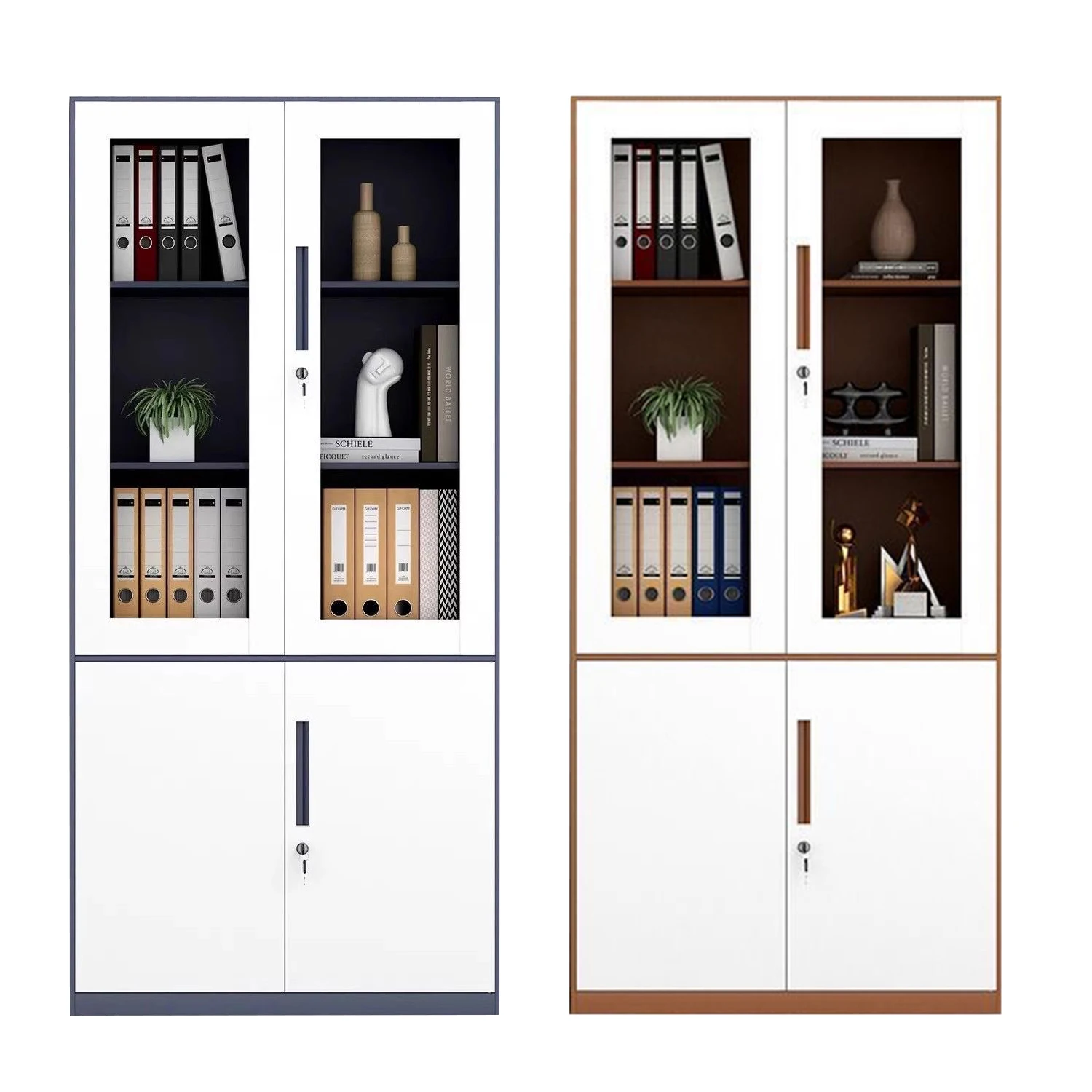 

Manufacturer's Direct Sales Office Furniture Metal Storage Cabinet Glass Doors File Cabinet with Drawers