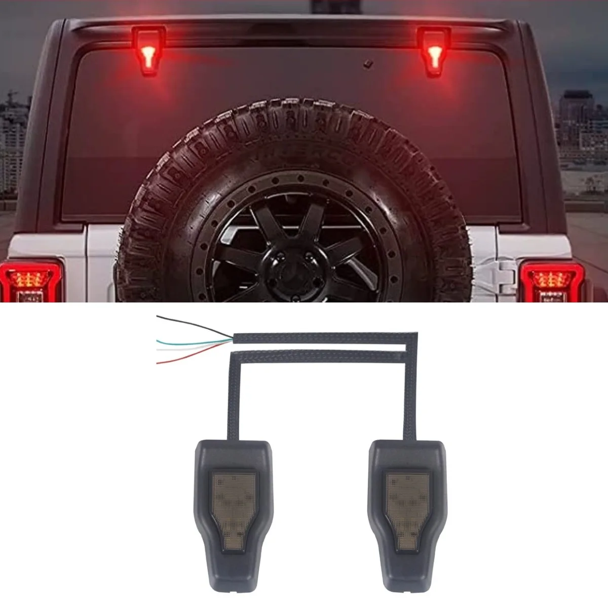 

Задние стоп-сигналы автомобиля, шарнир задней двери с подсветкой для JL Wrangler 2018-2021, комплект кузова, автомобильные аксессуары