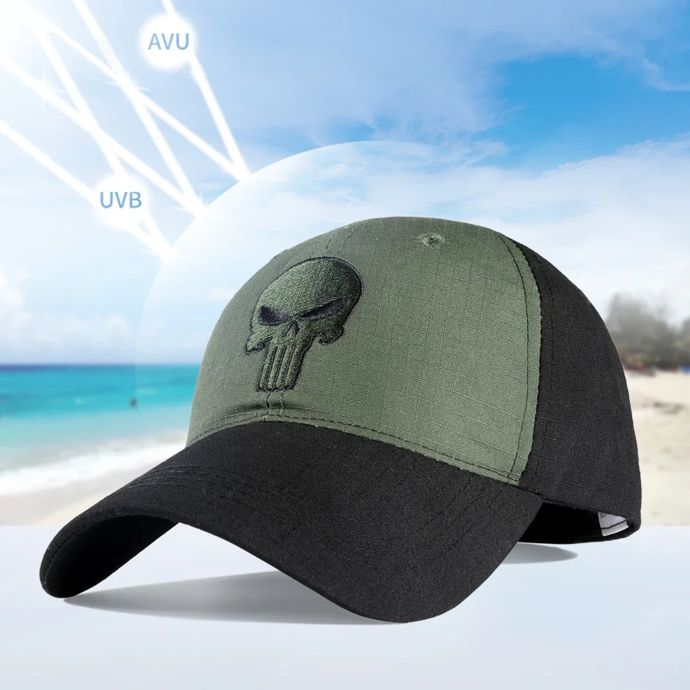 Tactical Baseball Caps Summer Adjustable Snapback Skull Trucker Hat Hunting Fishing Outdoor Sports Sun Protection Hats Men Women