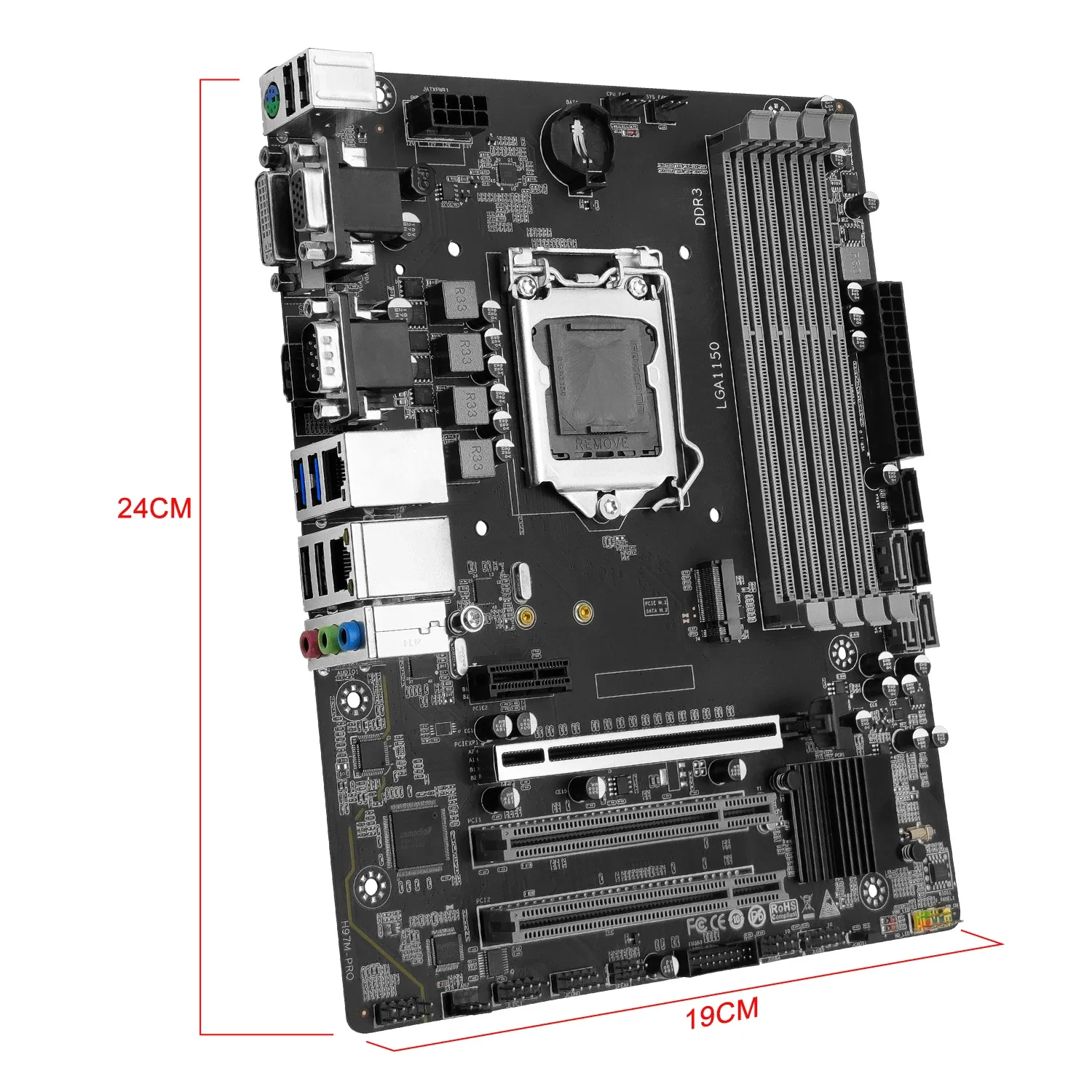 Imagem -02 - Motherboard Suporte Lga 1150 M-atx Desktop Ram Memória Ddr3 Sata3 Usb 3.0 Nvme Ngff M.2 Ssd Core i3 4130 i5 4460 Machinist-h97m