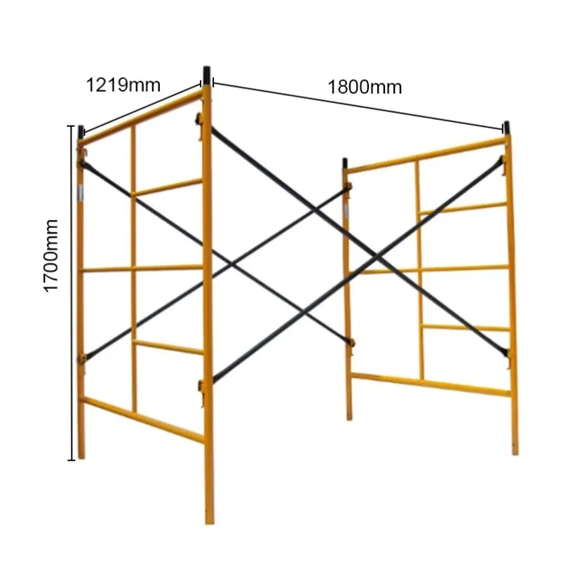 Ensemble d'échafaudages à cadre de Construction en acier Q235, échelle Mobile pliable de 6m avec planche galvanisée pour utilisation d'entrepôt et d'atelier
